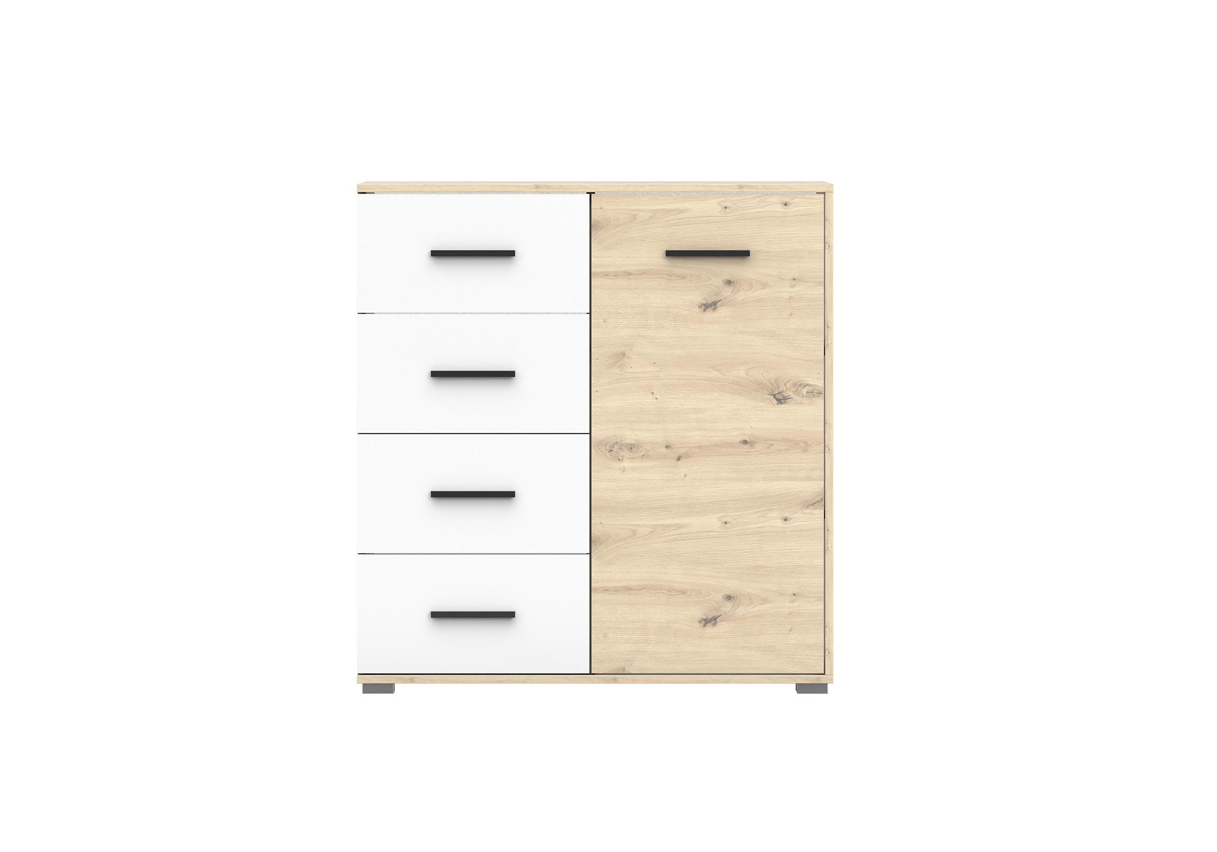 KOMMODE - Highboard Marsylio 1D4S - Eiche Artisan, Holzwerkstoff (90/95/45cm) - Möblo
