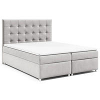 BOXBETT mit Bettkasten Trinity K-12 Bonellfederkern inkl. Topper - Silberfarben, Holz/Holzwerkstoff (180/200cm) - Best For Home