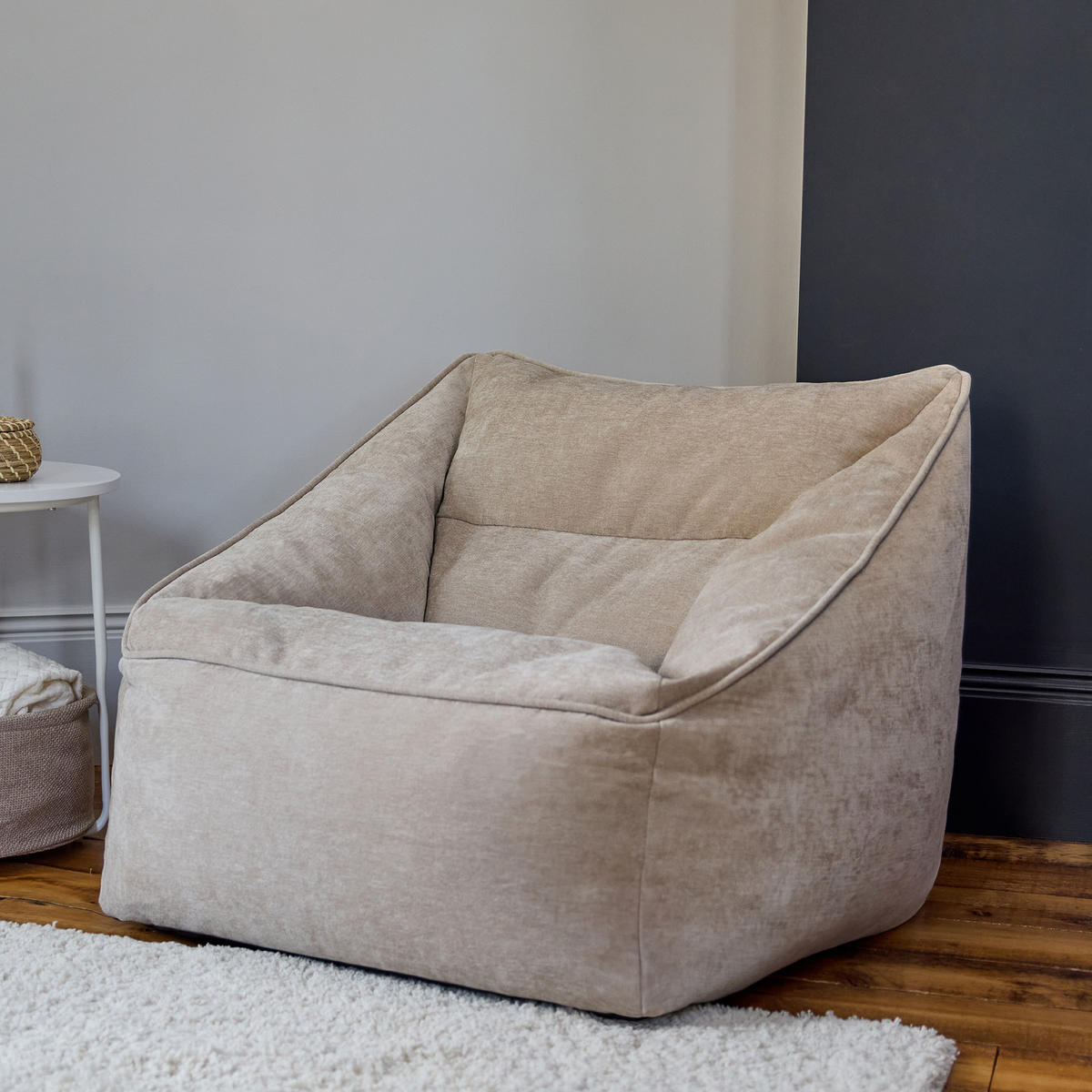 SITZSACK Sessel Chenille Natalia - Beige, Kunststoff/Textil (100/80/88cm) - icon
