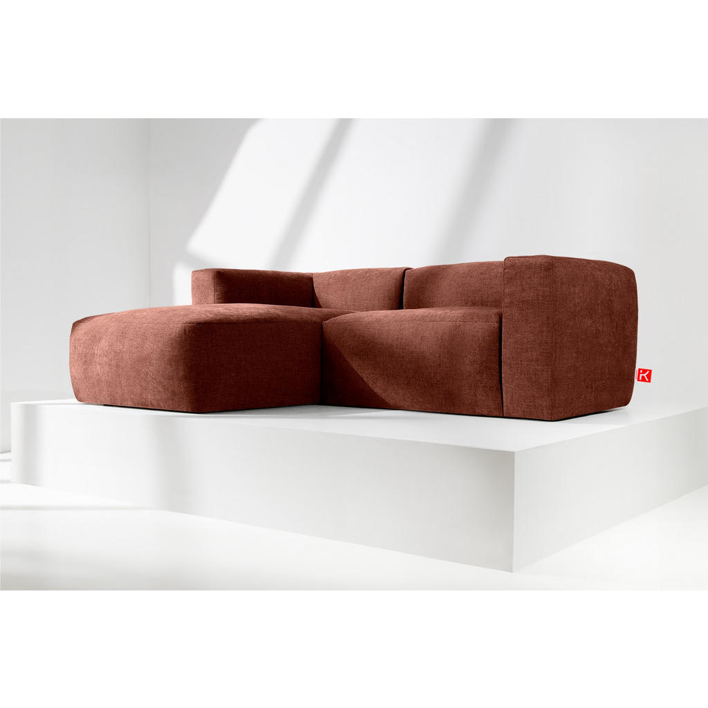 Thumbnail - Konsimo® Eckmodulsofa-Links, Orange, Textil, L-Form,Freiform, 237x180 cm, Wohnzimmer, Sofas & Couches, Wohnlandschaften,...