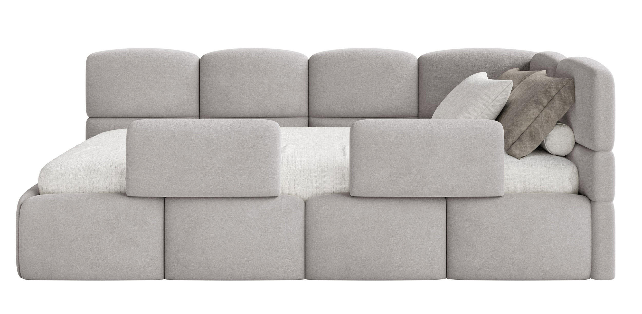 Selsey DĚTSKÁ POSTEL Cloudy světle šedá 120 cm, velur