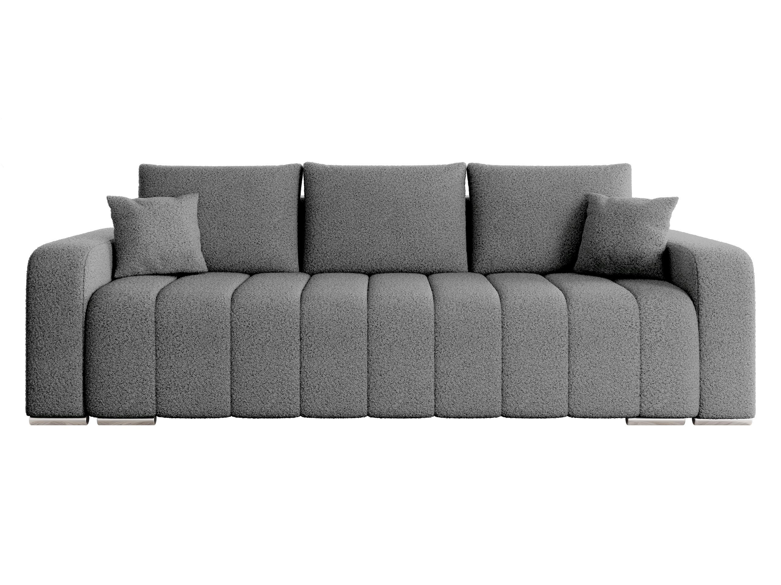 SCHLAFSOFA Pufetto Boucle - Silberfarben/Grau, Holz/Textil (244/86/90cm) - MIRJAN24