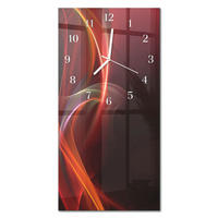 WANDUHR 30x60 cm - Abstraktion - Rot, Glas (30/60/0.4cm) - TULUP