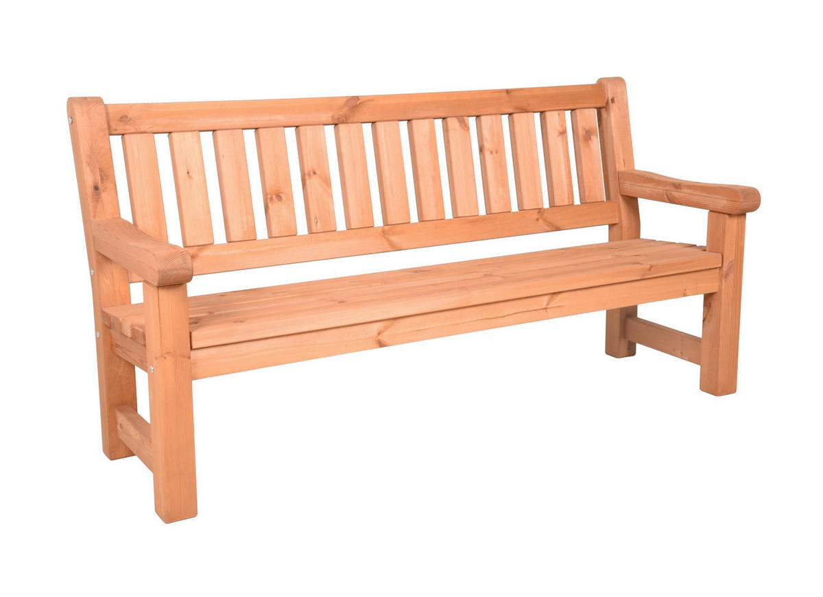 GARTENBANK Tobias 3-Sitzer Terrassenbank - Kieferfarben, Holz (184/96/69.5cm) - DELUKE