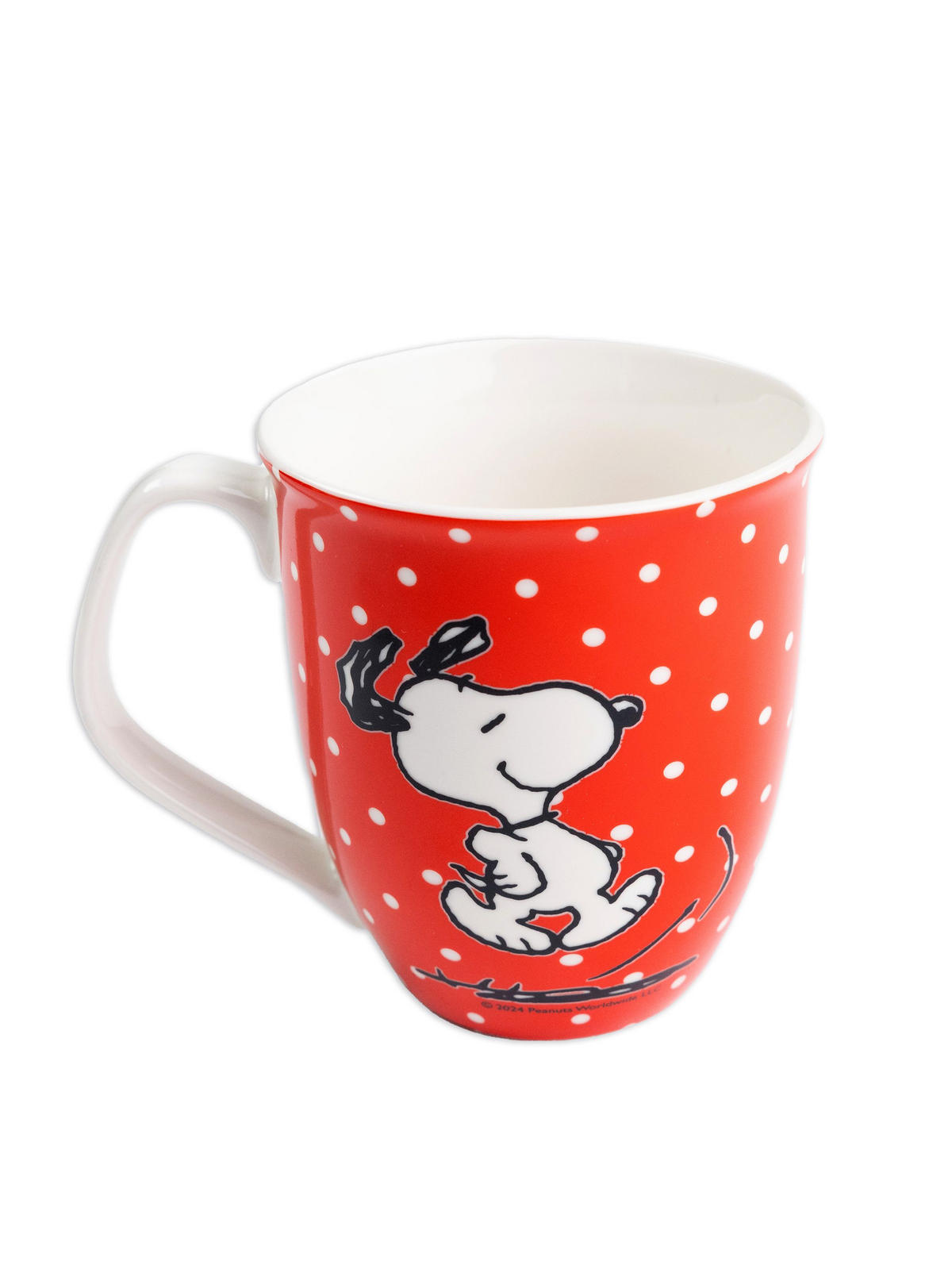 KAFFEEBECHER The Peanuts Snoopy Punkte Rot/Weiß 280 ml - Rot, Keramik (0.28L) - United Labels
