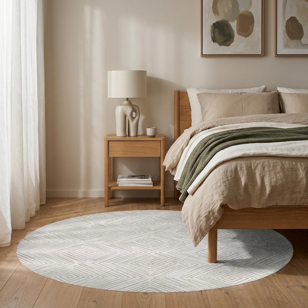 KOBERCE - Abstraktné - Diamanty - Béžová - 150x150 cm - béžová, textil/plast (150/0.4cm) - OnlyWow