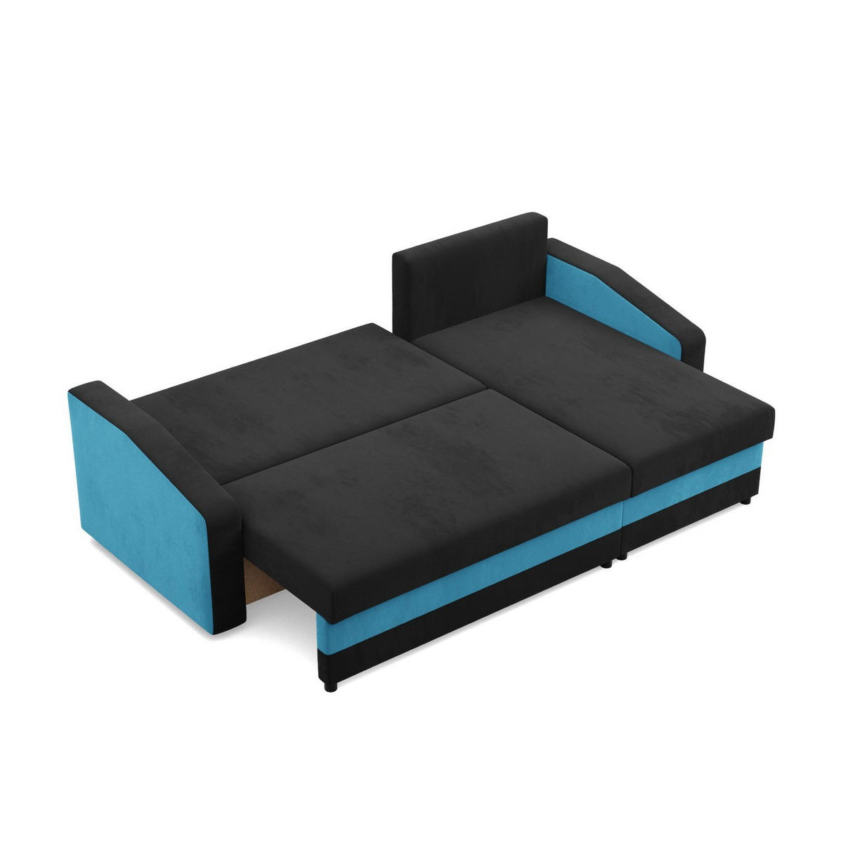 ECKSOFA MIT SCHLAFFUNKTION ORION, Schwarz + Blau - Multicolor, Textil (231/140cm)