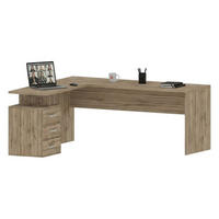 ECKSCHREIBTISCH Eiche 60/180/75 cm - Braun, Holzwerkstoff (60/180/75cm) - DMORA