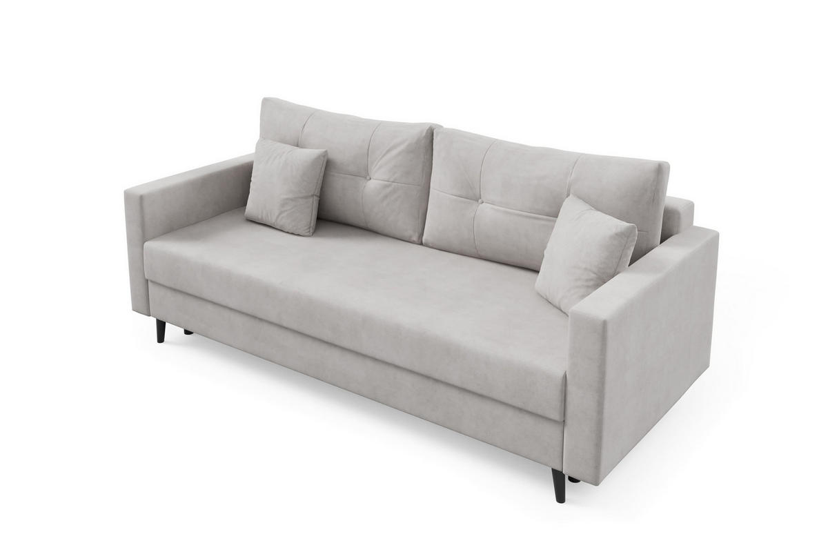 SCHLAFSOFA - Sofa Trevor - Hellgrau (Zetta 302) - Grau, Holz (208/96/98cm) - Möblo