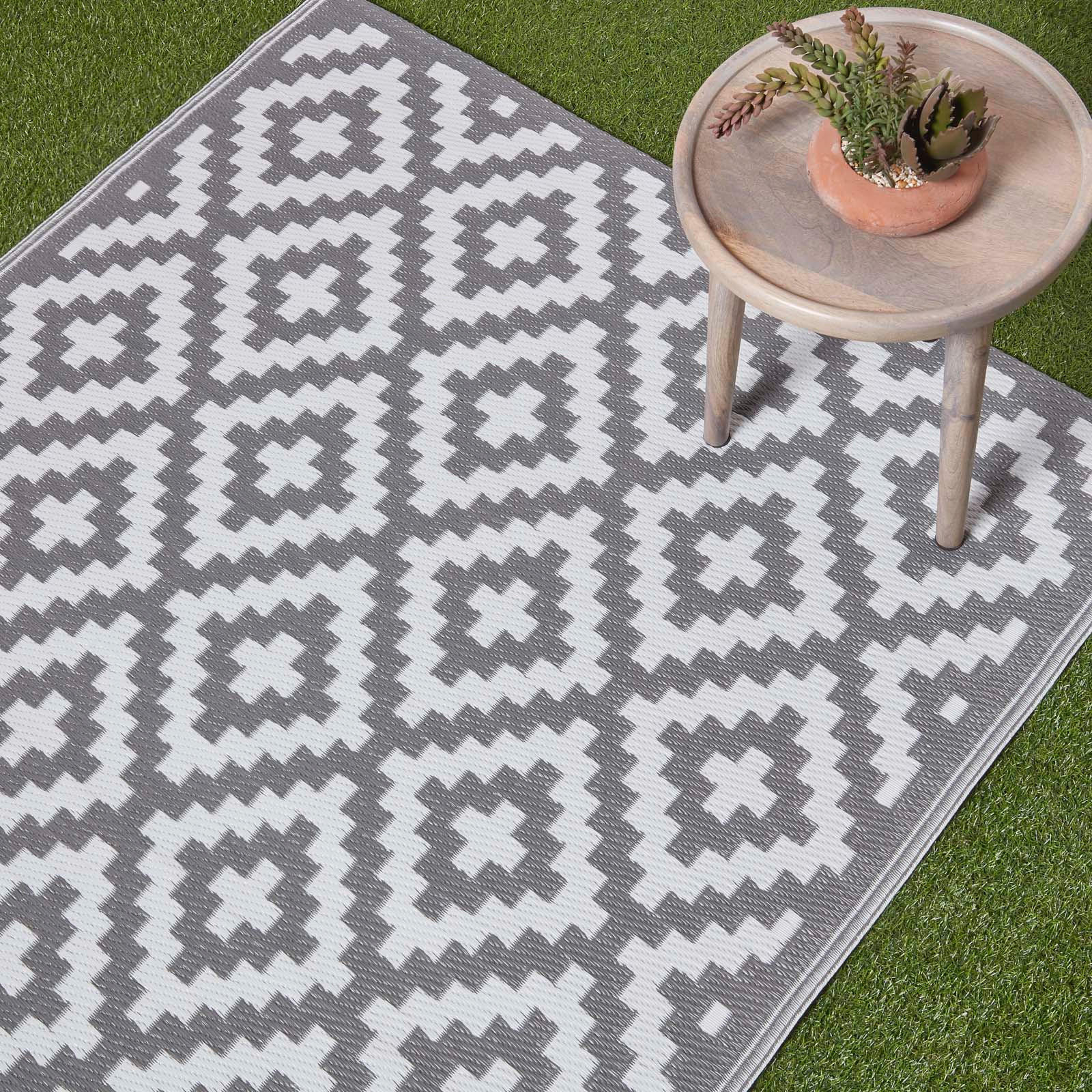 OUTDOORTEPPICH Zoe geometrisch gemustert 180/270 cm - Grau, Kunststoff (180/270cm) - Homescapes