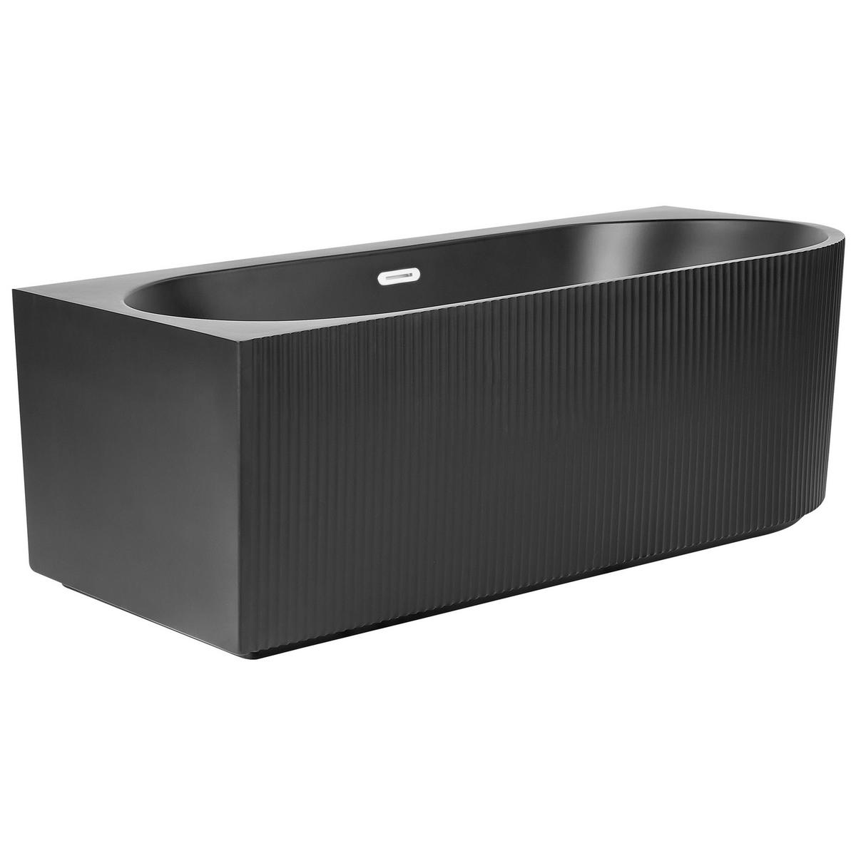 ECKBADEWANNE 80x170x60 cm schwarz Gocta - Schwarz, Kunststoff (80/60/170cm) - Beliani