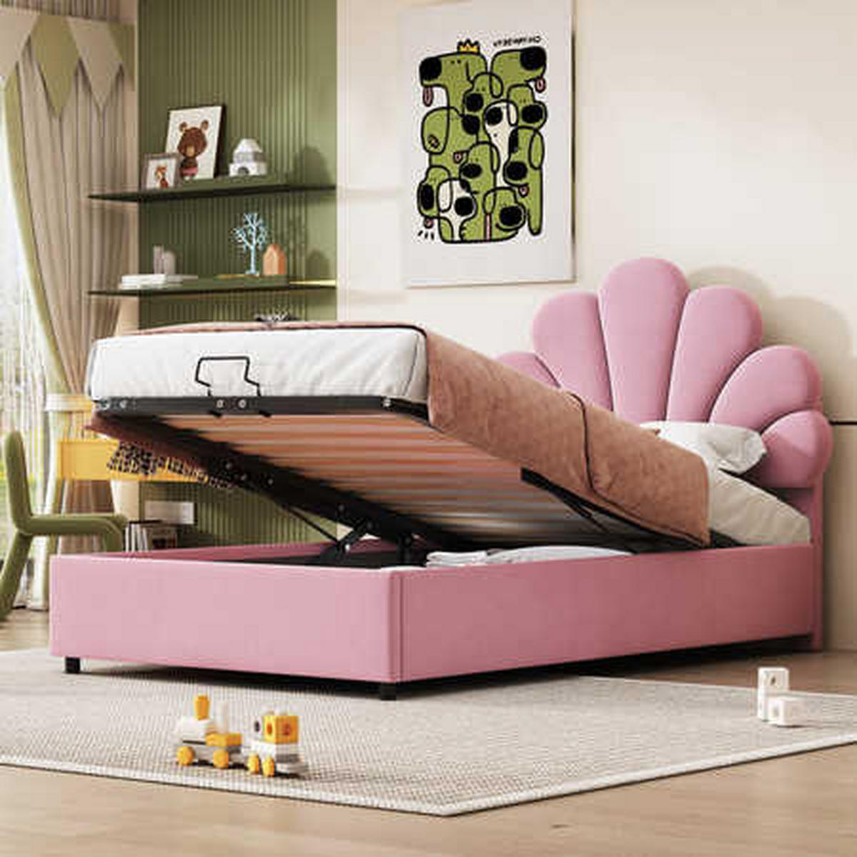TAPECIRANI KREVET 90x200 Ružičasti Baršun Podesivo Uzglavlje - pink, tekstil (90/200cm) - FLIEKS