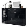 HIGHBOARD Aron Fronten in Schwarz Hochglanz - Schwarz Hochglanz, Holzwerkstoff (166.5/106.5/35cm) - Vladon