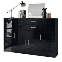 HIGHBOARD Aron Fronten in Schwarz Hochglanz - Schwarz Hochglanz, Holzwerkstoff (166.5/106.5/35cm) - Vladon