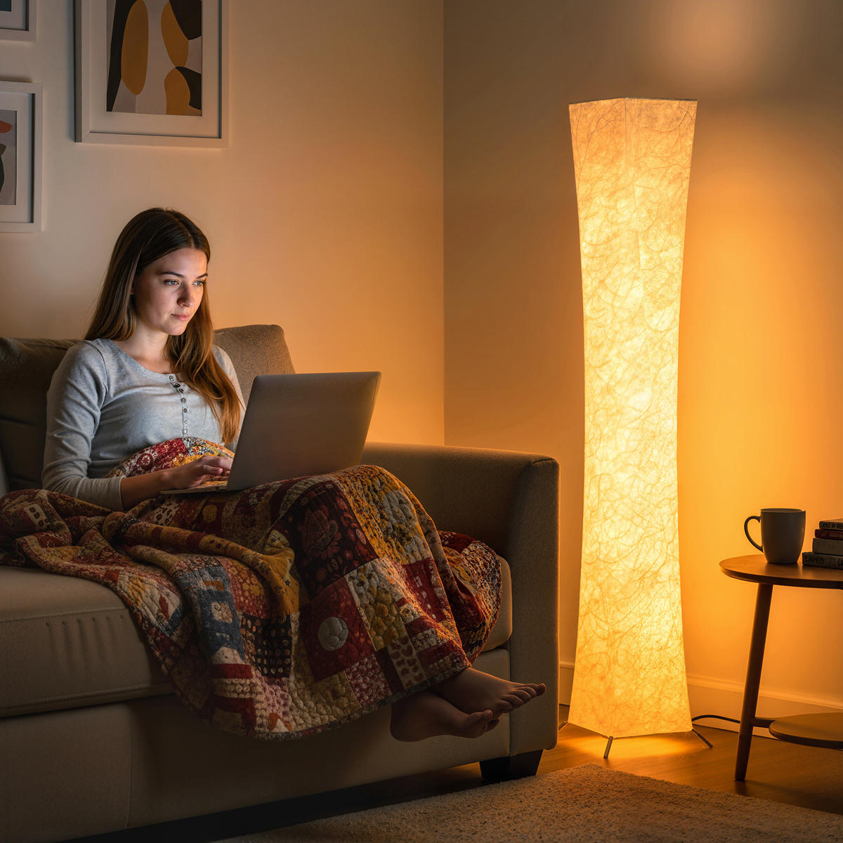 STEHLAMPE Wohnzimmer Dimmbar mit Schirm Warmweiß Lichtfarbe Led - Multicolor, Metall (25/25/129cm) - HOMCOM