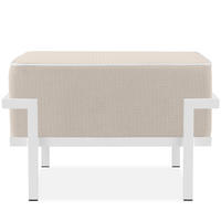 GARTENLOUNGE-HOCKER TRIGLO auf Metallfüßen, Modern, Weiß - Beige/Weiß, Textil/Metall (69/44/54cm) - KONSIMO®