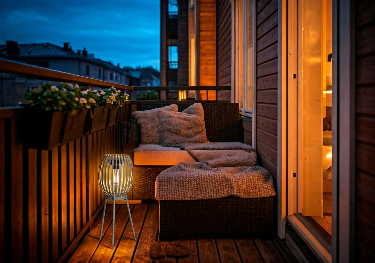 SOLAR-LED-STEHLEUCHTE - warmweißes Licht mit Dämmerungssensor für Garten und Terrasse - Weiß, Kunststoff (18/68/18cm) - Northpoint