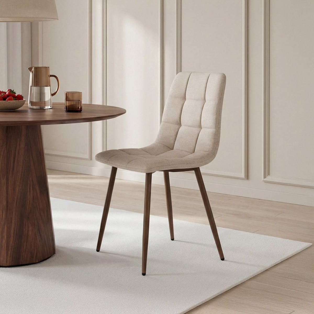 ESSZIMMERSTUHL Ailan Beige 43 cm x 88 cm 4er-Set - Beige, Textil (43/88/56cm) - Klast Home