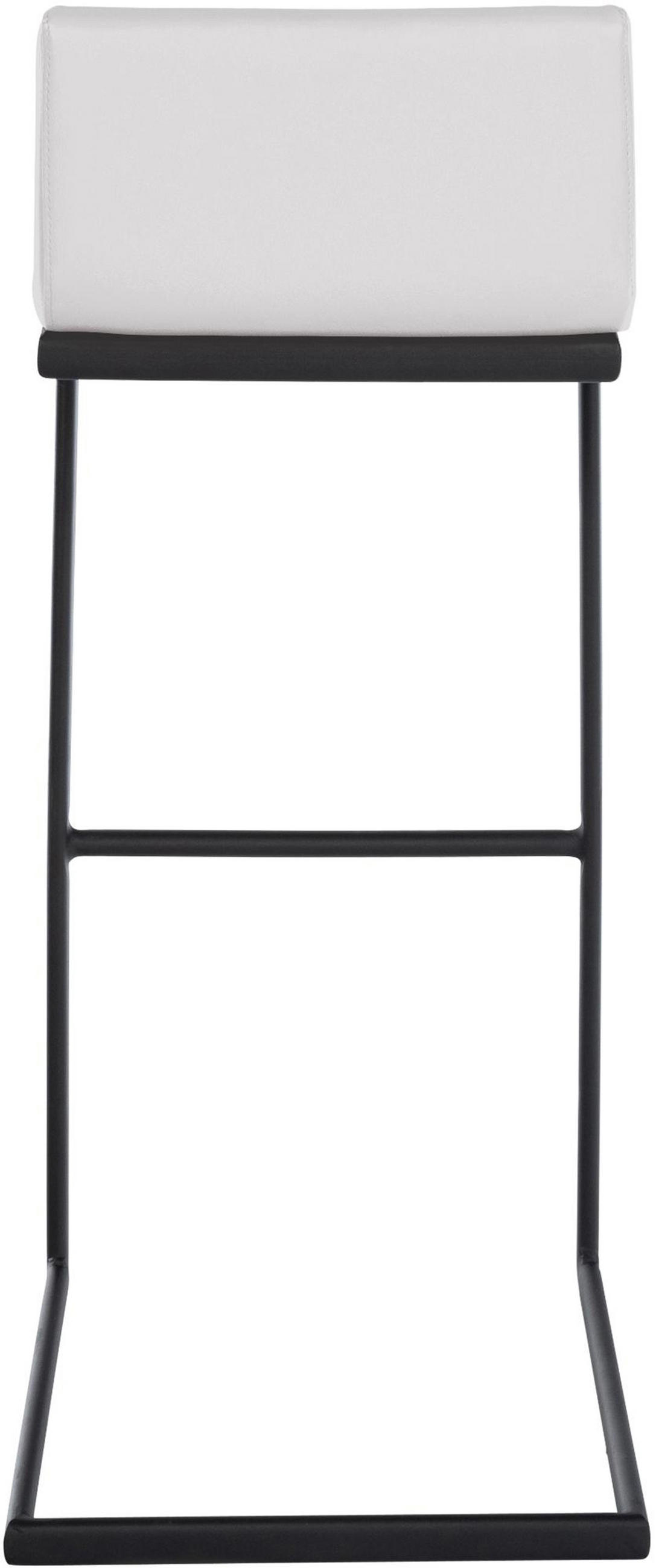 BARHOCKER New Orleans Kunstleder B weiß - Schwarz/Weiß, Kunststoff/Metall (40/96/50cm) - TPFLiving