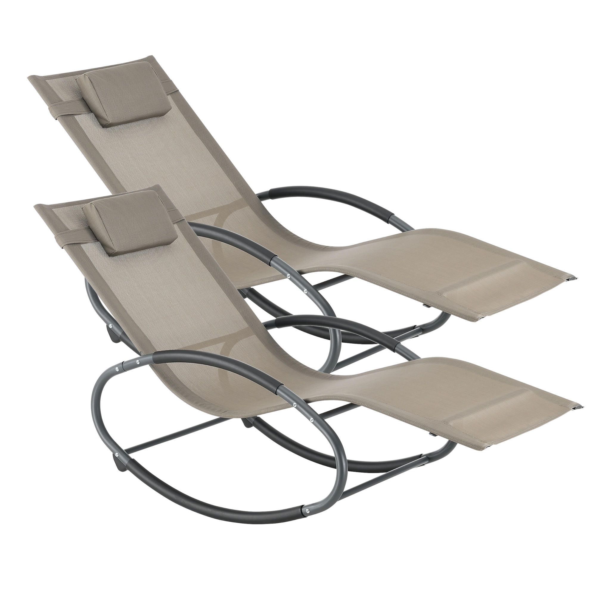 SCHAUKELLIEGE-SET 2 TLG. Almaluez - Beige, Metall (153/80.5/63cm) - [en.casa]