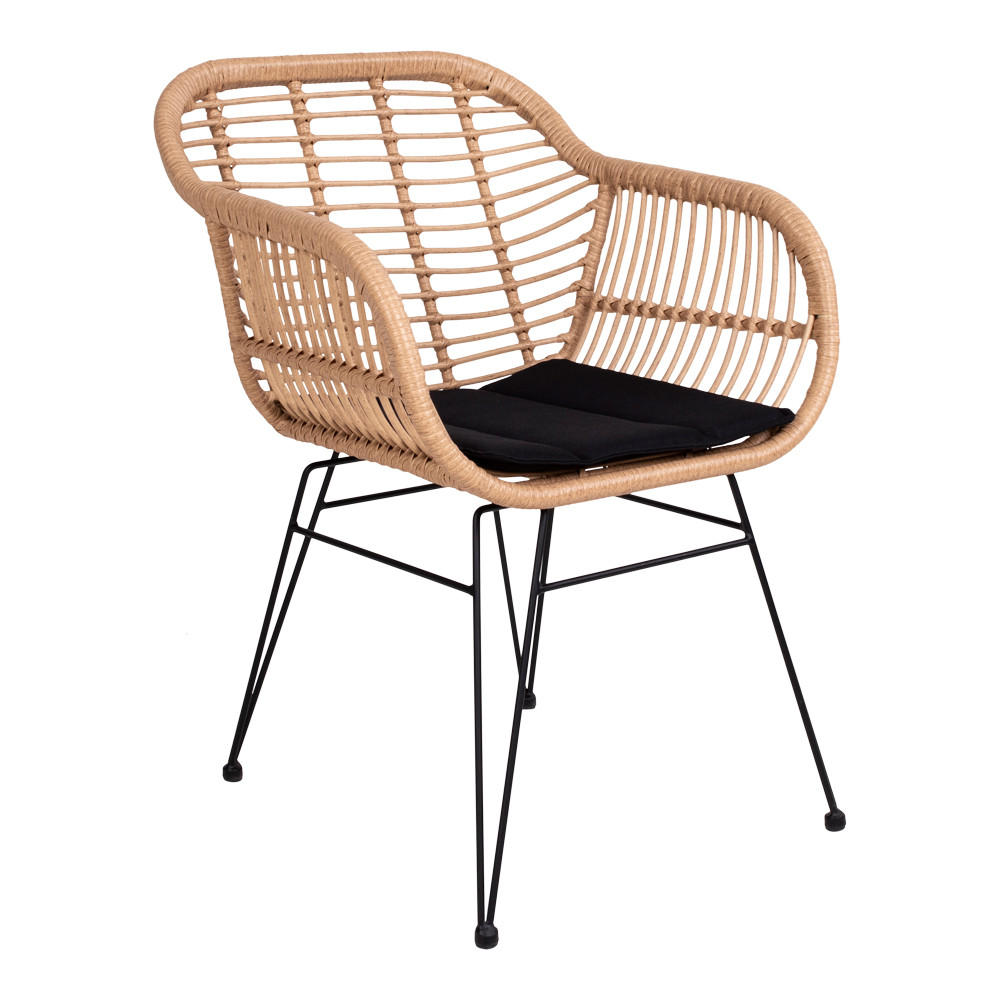 SESSEL, Trish, Stühle Holz, Rattan, 57 x 60 x 82 cm, 2-teilig - Naturfarben, Naturmaterialen/Textil (57/82/60cm) - ebuy24