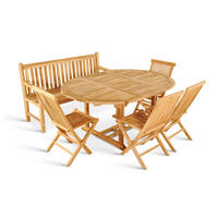 GARTENMÖBELSET 6TLG. BORNEO MENORCA - Beige, Holz - SAM
