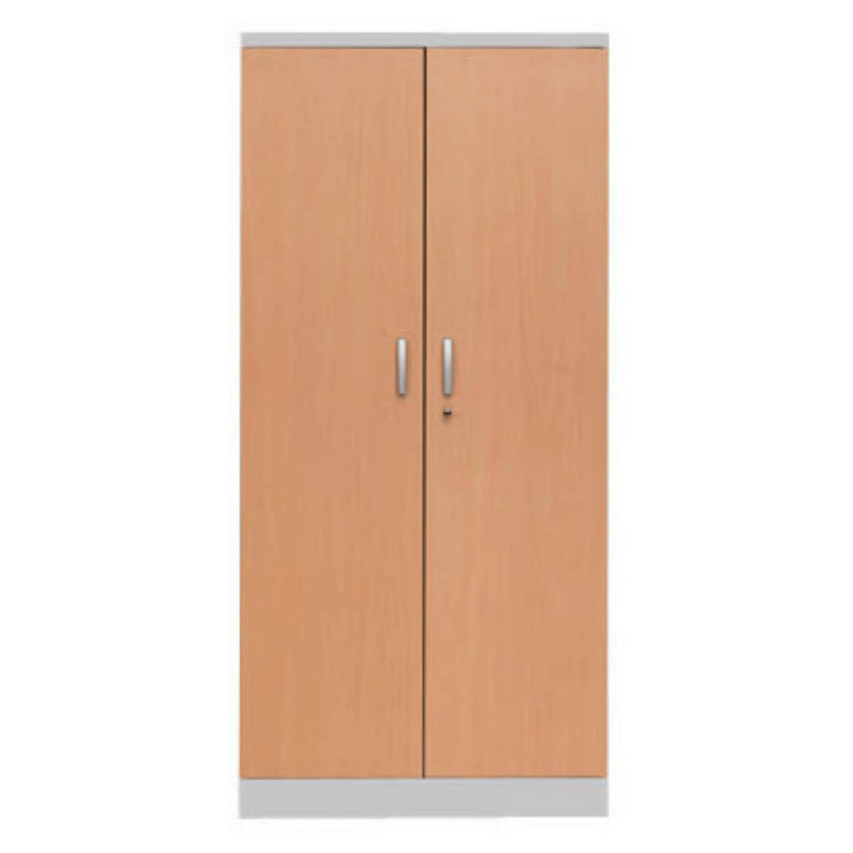 AKTENSCHRANK Beetle 4 Fachböden 195x92x42 cm Silber & Buche - Buchefarben, Metall (92/195/42cm)