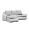 ECKSOFA LINKS MIT SCHLAFFUNKTION FORESTA, Grau + Grau - Hellgrau/Grau, Textil (230/159cm) - Mebligo