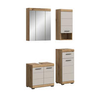 BAD-SET SCOUT 4-tlg. (B/H/T: ca. 112/191/34 cm) in Evoak Oak Nachbildung/- - Eichefarben, Holz (112/191/34cm)