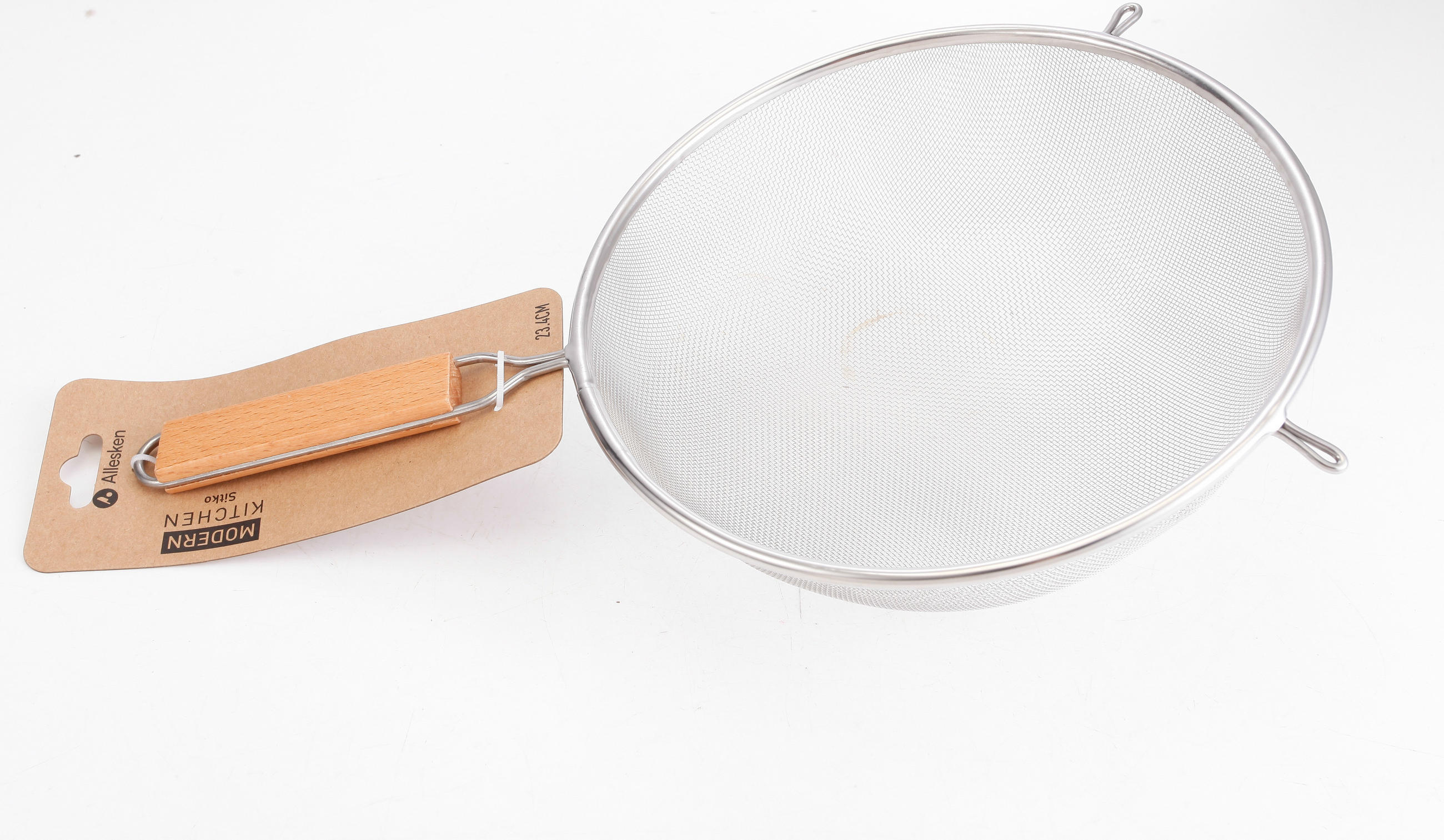 SIEB Modern Kitchen Naturfarbe Silber 23/23/23 cm Holz - Silberfarben/Naturfarben, Holz/Metall (23cm) - Mondex
