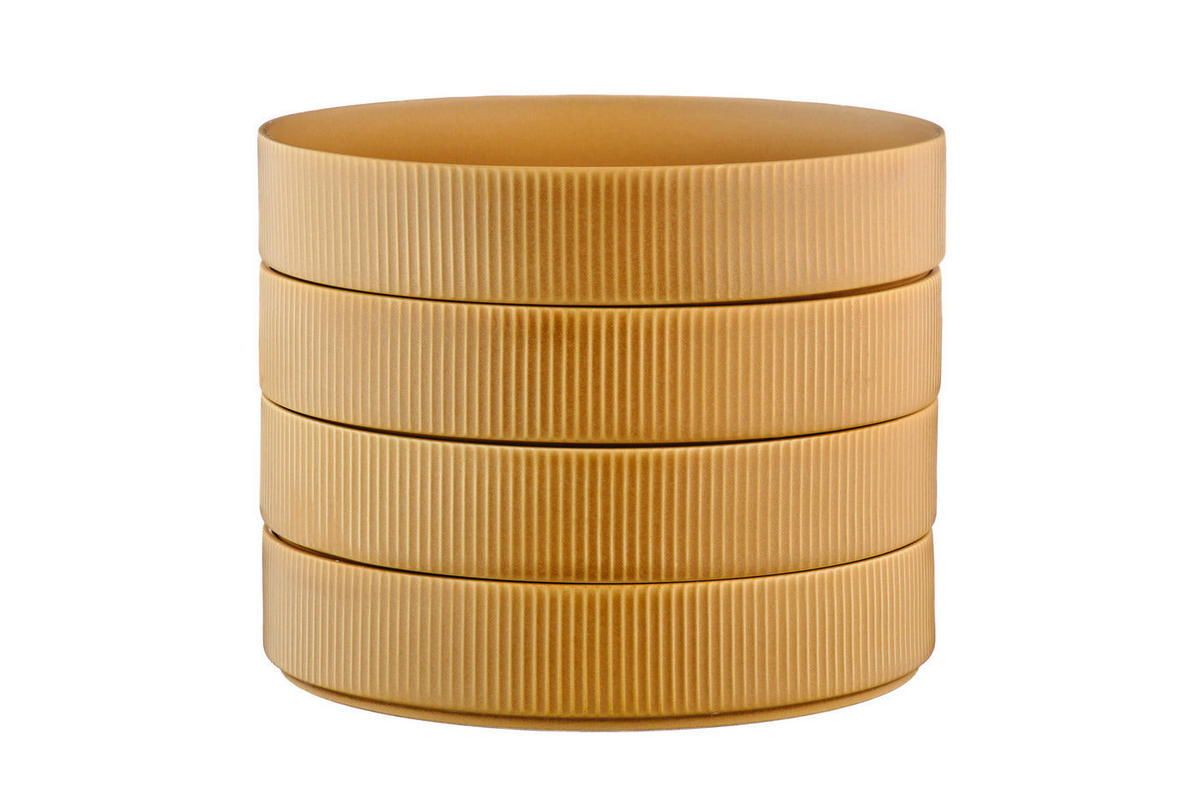 SUPPENTELLER Scandi Ø21,5cm - 4er-Set - Ocre - Gelb, Keramik (21.5cm) - Björn
