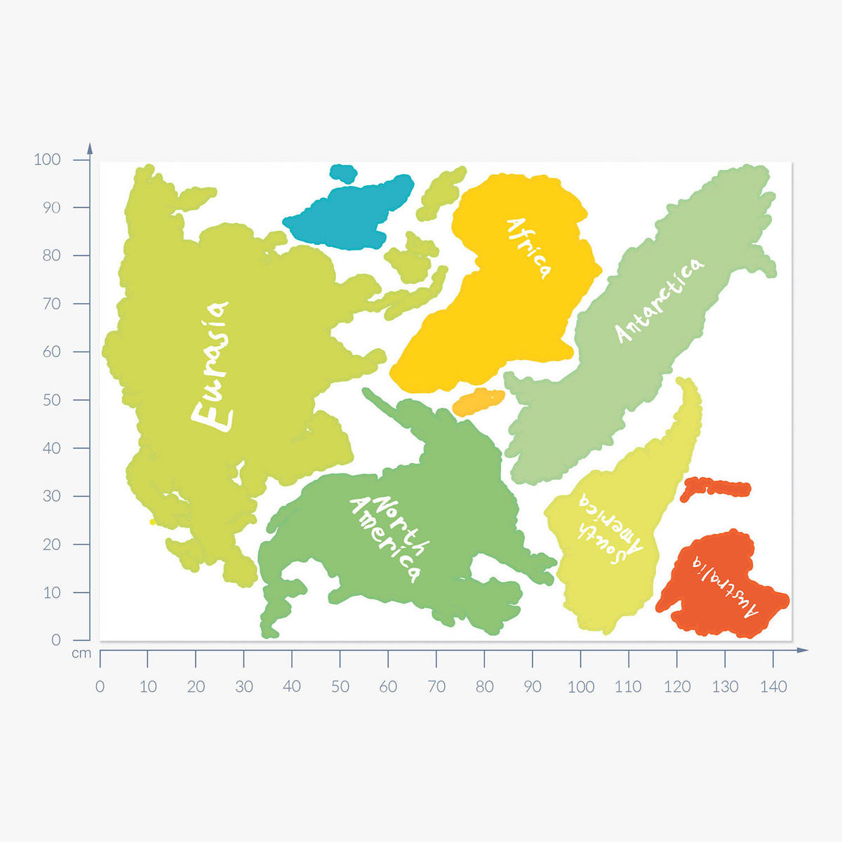 WANDAUFKLEBER 100x145cm - Weltkarte - Multicolor, Kunststoff (100/145/0.1cm) - Wallfluent
