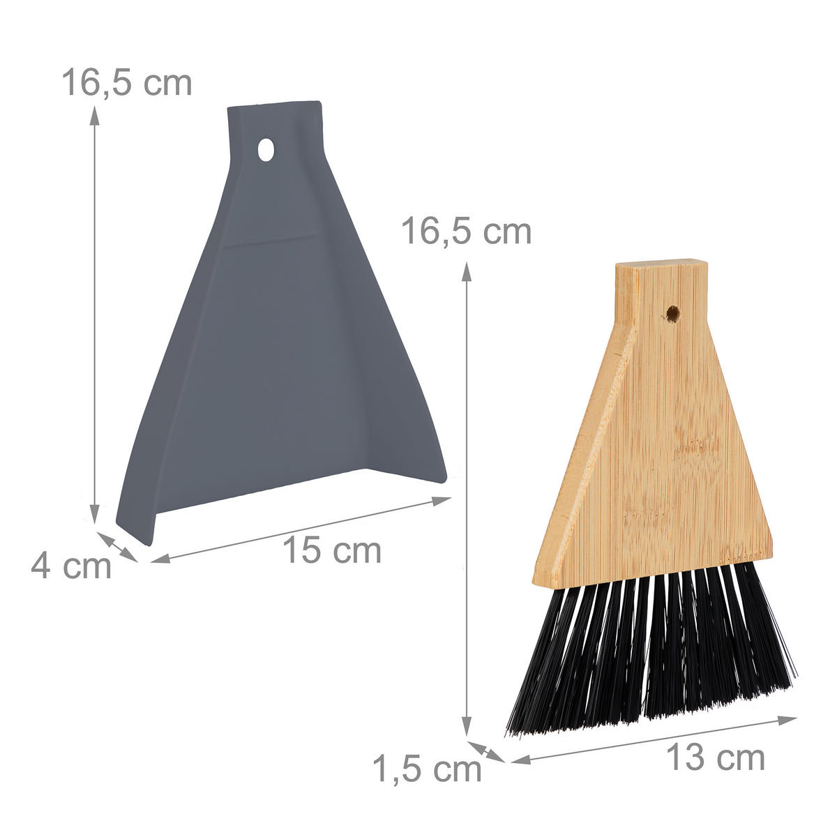 2XTISCHKEHRSET - Schwarz, Holz/Kunststoff (15/16.5/4cm) - Relaxdays