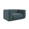 SESSEL Samt Stoff Blau - Blau/Petrol, Kunststoff/Textil (137/70/89cm) - Makamii