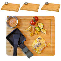 RACLETTEBRETT 4er Set, 25/30/2 cm, Bambus - Beige, Holz (25/30cm) - Dunedesign
