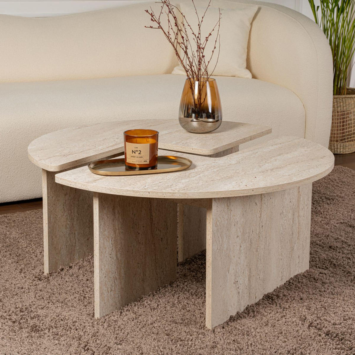 COUCHTISCH Apix Weiß - Weiß, Holz (90/90/41cm) - Concept Usine