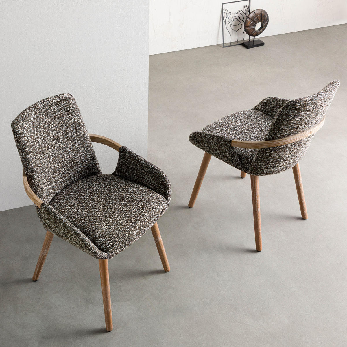 STUHL Massivholz 54 x 59 x 82 cm braun POLSTERSTÜHLE #02 - Braun, Holz (54/82/59cm) - Massivmoebel24