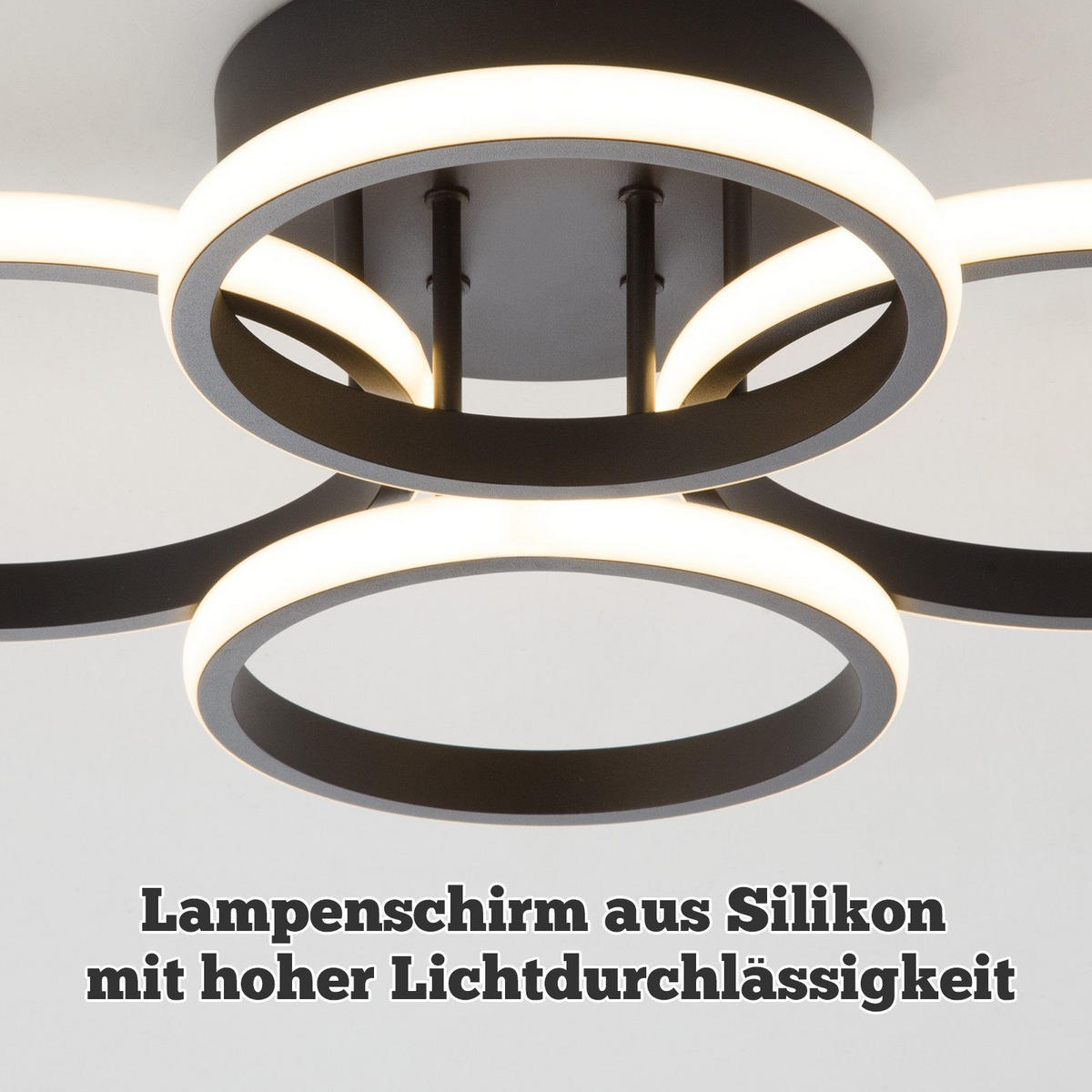 LED-DECKENLEUCHTE Madison 41.5/52.5/11.8cm - Schwarz, Metall (52.5/41.5/11.8cm) - Nettlife