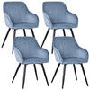 ARMLEHNSTUHL-SET 4 Stück in Samt(YZ5) - Dunkelblau, Textil (58/81/63cm) - HOMAVO
