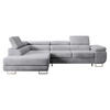 ECKSOFA Stevil Hellgrau Cordbezug - Silberfarben/Hellgrau, Textil/Metall (275/203cm) - Selsey