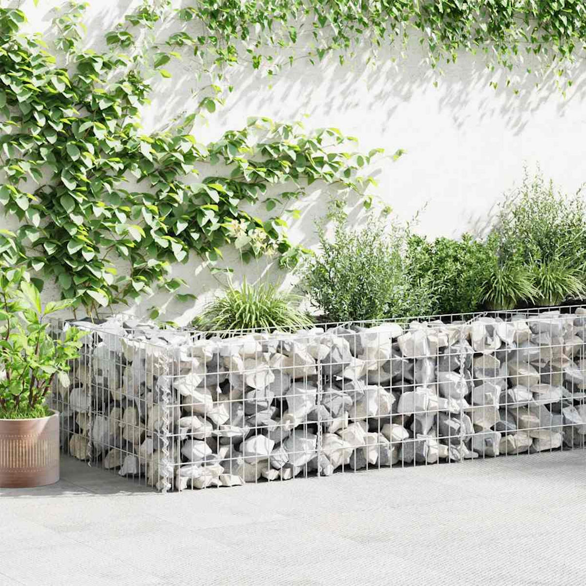 GABIONENWAND Verzinkter Stahl 630/30/50 Cm - Silberfarben, Metall (30/50cm) - vidaXL