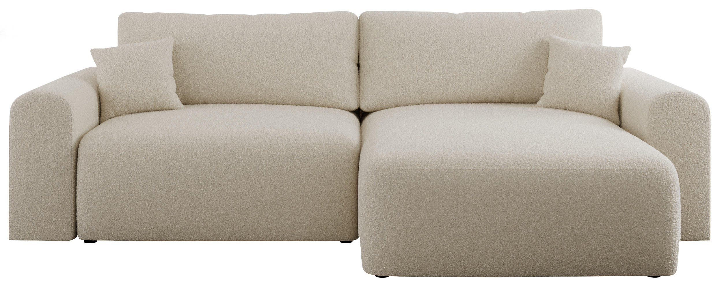 ECKSOFA NELSON Beige Boucle - Beige/Schwarz, Kunststoff/Textil (274/152cm) - MKS