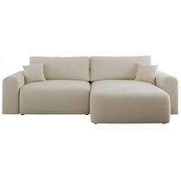 ECKSOFA NELSON Beige Boucle - Beige/Schwarz, Kunststoff/Textil (274/152cm) - MKS