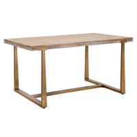 ESSTISCH Ankara, braun und goldfarben, MDF und Eisen, 150 x 90 x 78 cm - Goldfarben/Braun, Holzwerkstoff/Metall (90/150/78cm) - Mauro Ferretti