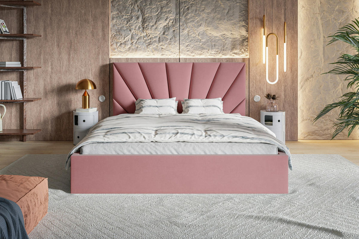 POLSTERBETT 140 x 200 cm Aris, Bettkasten, Lattenrost, Rosa - Pink, Holz/Textil (140/200cm) - Emporius