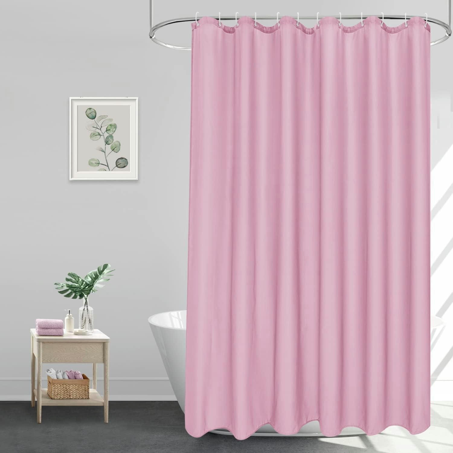 DUSCHVORHANG Rose 180 x 200 cm Wasserdicht Anti-Schimmel Waschbar inkl. 12 Ringen - Rosa, Textil (180/200cm)