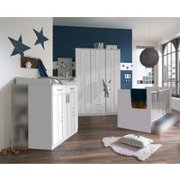 BABYZIMMER Bela Borkum in Landhaus Weiß 4 teilig - Weiß, Holzwerkstoff (120/200/80cm)
