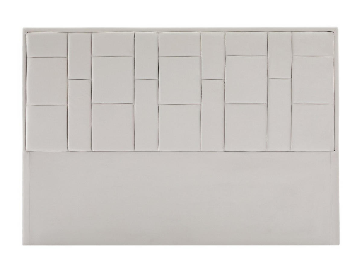 BETTKOPFTEIL - 160 cm - Samt - Beige - HERMINE - Beige, Textil (160/110/8cm) - Vente-Unique