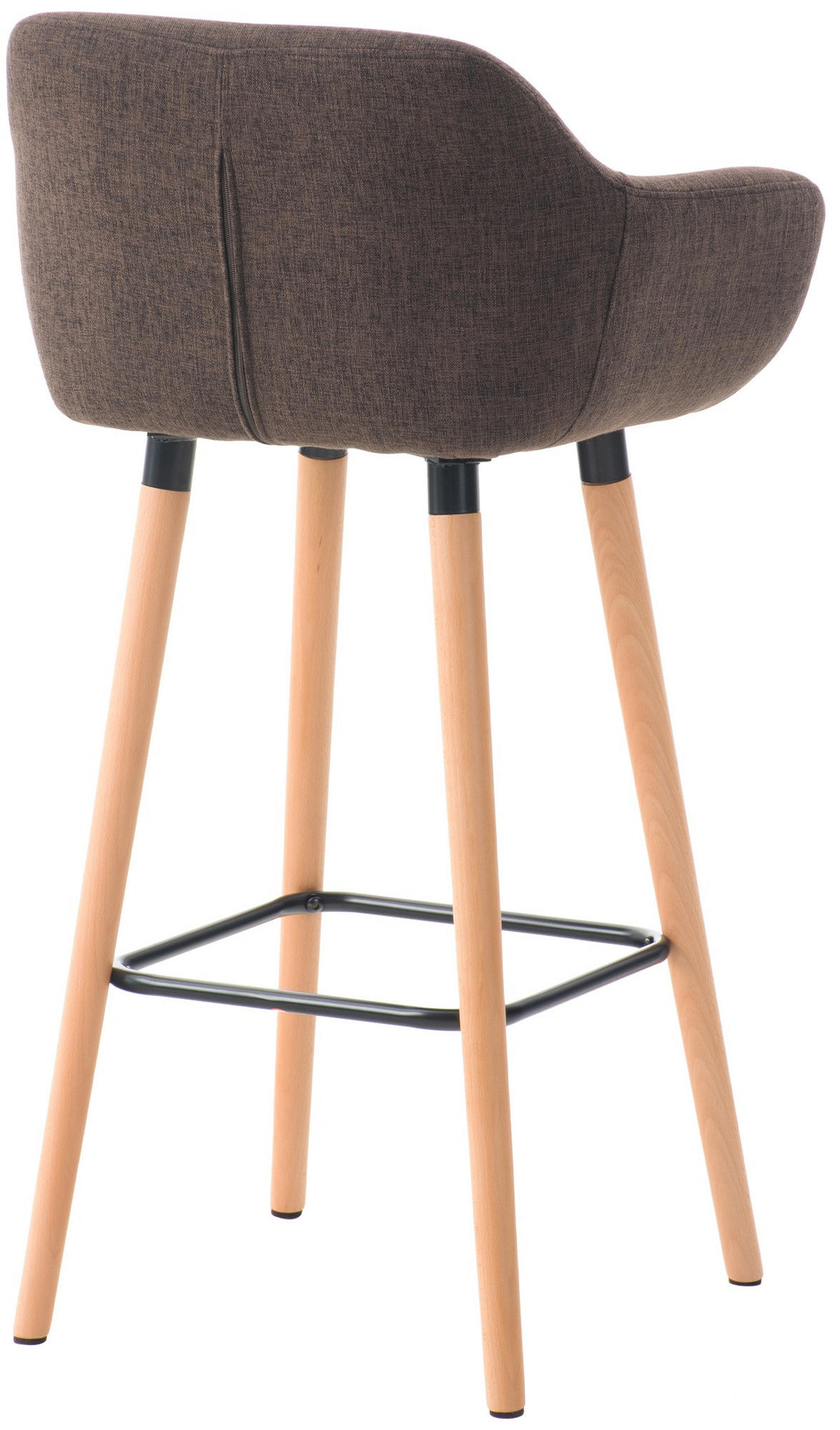 BARHOCKER mit Lehne Braun VILO Stoffbezug 99x55x46 cm - Braun, Holz/Textil (55/99/46cm) - DELUKE