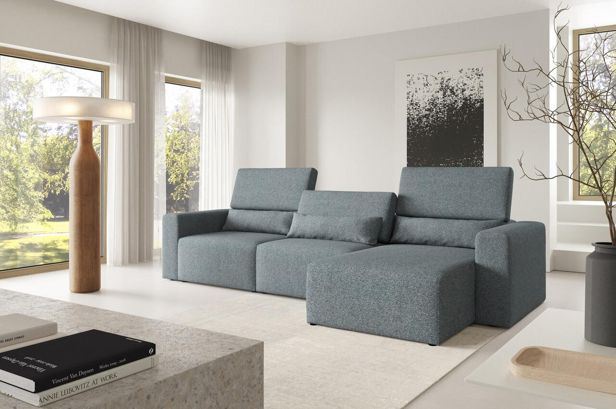ECKSOFA Modular Premium Graphitfarben - Schwarz/Graphitfarben, Holz/Holzwerkstoff (315/172cm) - Furnisell
